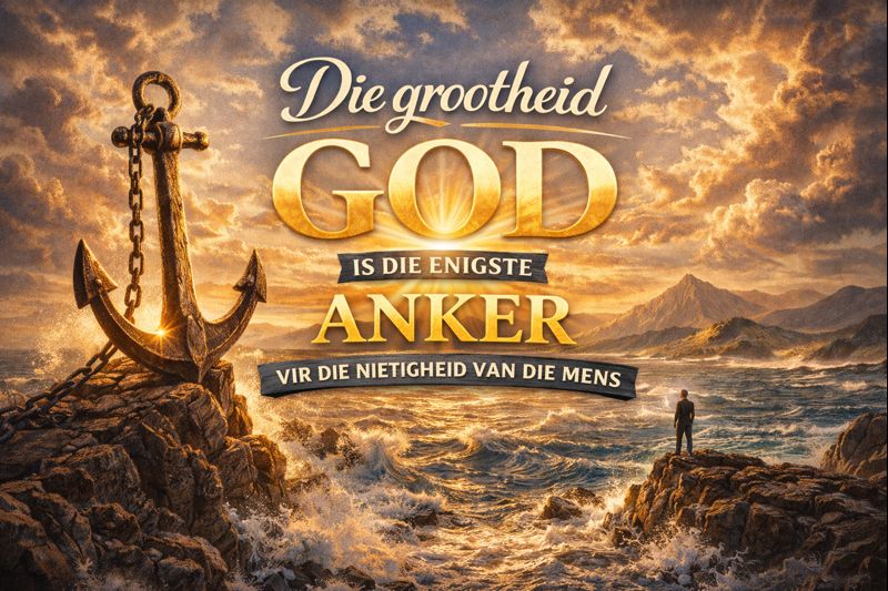 Die grootheid van God is die enigste anker vir die nietigheid van die mens (NGB, Art.1)